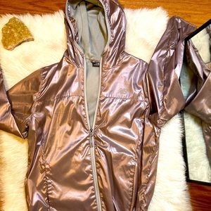 Rose gold metallic sports jacket